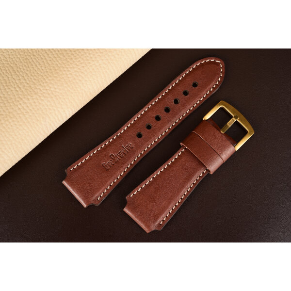 Remienok pre Apple Watch 1–9 a SE (38/40/41 mm) | Infinity 22mm, hnedá koža, béžové prešívanie, ručne vyrobený.