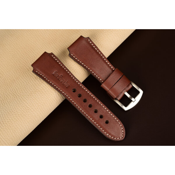 Remienok na smart hodinky 22 mm | Infinity, hnedá koža, béžové prešívanie. Ideálne pre: Samsung Galaxy, Garmin, Amazfit, Huawei, Fossil, Xiaomi, Withings a iné.