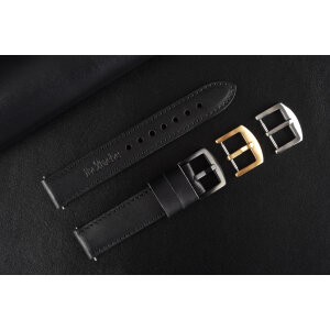 Remienok pre Apple Watch 1–9 a SE (38/40/41 mm), Hercules, čierna koža, čierne prešívanie, ručne vyrobený.