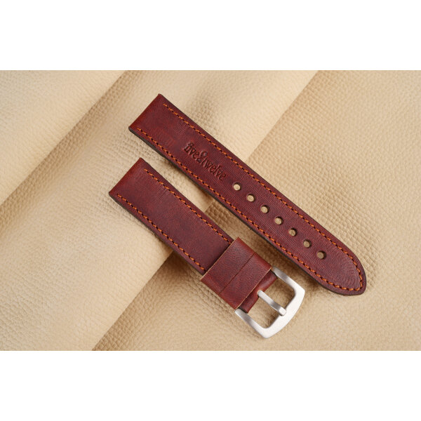 Remienok pre Apple Watch 42/44/45/46/49 mm | Classic, muflón, koňak, medené prešívanie, kompatibilný so sériami 1–10 a Ultra.