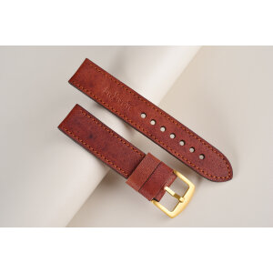 Remienok pre Apple Watch 42/44/45/46/49 mm | Classic, ovčia koža, koňak, medené prešívanie, kompatibilný so sériami 1–10 a Ultra.