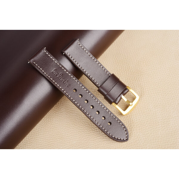 Kožený remienok pre Apple Watch 42/44/45/46/49 | Classic 22mm, tmavohnedá koža, béžové prešívanie, kompatibilný so sériami 1–10 a Ultra.