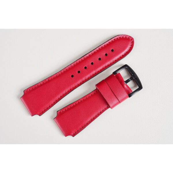 Červený remienok pre Apple Watch 38/40/41 mm, kompatibilný so sériami 1–9 a SE. Remienok „Infinity“, talianska koža s červeným prešívaním, ručne vyrobený.