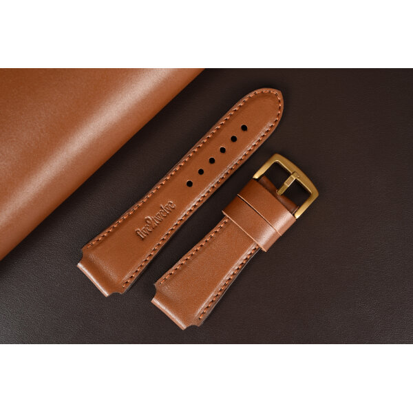 Remienok na smart hodinky 22 mm | Infinity, svetlohnedá koža, medené prešívanie. Ideálne pre: Samsung Galaxy, Garmin, Amazfit, Huawei, Fossil, Xiaomi, Withings a iné.