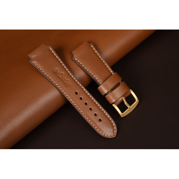 Remienok na smart hodinky 22 mm | Infinity, svetlohnedá koža, béžové prešívanie. Ideálne pre: Samsung Galaxy, Garmin, Amazfit, Huawei, Fossil, Xiaomi, Withings a iné.