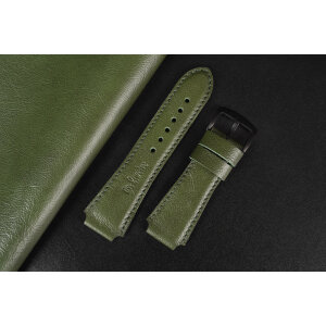 Kožený remienok pre Apple Watch 42/44/45/46/49 | Infinity 22mm, zelená koža, zelené prešívanie, kompatibilný so sériami 1–10 a Ultra.