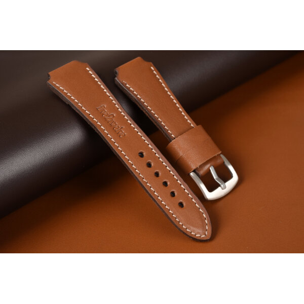 Remienok na smart hodinky 20mm – Infinity, svetlohnedá koža s béžovým prešívaním. Ideálne pre : Samsung, Garmin, Amazfit, Huawei, Fossil, Xiaomi, Withings a iné.