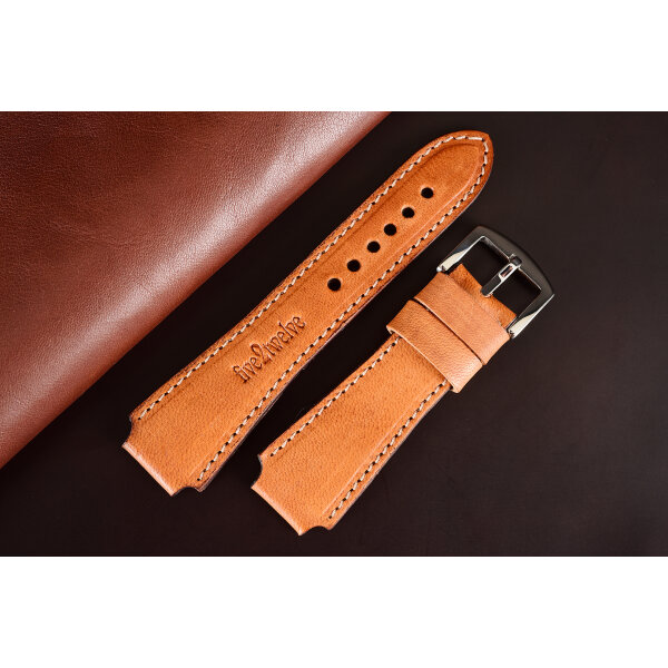 Remienok na smart hodinky 20 mm | Hunter, muflón- céder, béžové prešívanie. Ideálne pre: Samsung Galaxy, Garmin, Amazfit, Huawei, Fossil, Xiaomi, Withings a iné.